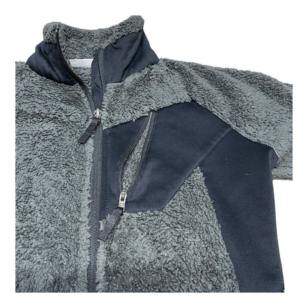 Columbia Gray Fleece Full Zip Jacket Women Small Black Accents Zip Pockets Cargo